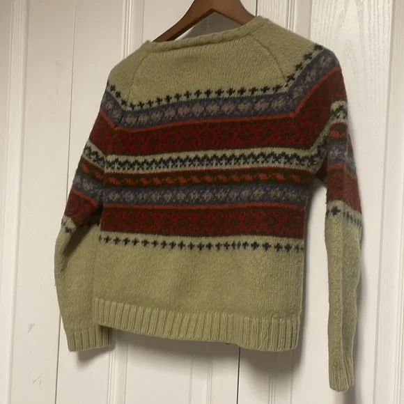 Vintage Paul Harris Nordic Fair Isle Shetland Wool Full Zip Sweater Sz S - Picture 5 of 16